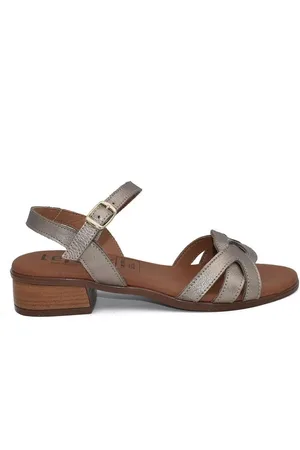 Tekila Sandalias Sandalias bajas de piel metalizada para mujer