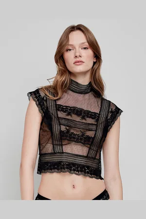 GISELA Vestido Camiseta de encaje semitransparente in out para mujer