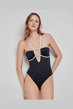 GISELA Bañador Bañador bicolor escote bandeau para mujer