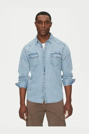 Guess Camisa manga larga M5RH55 D5M82-GJER LIGHT HERITAGE para hombre