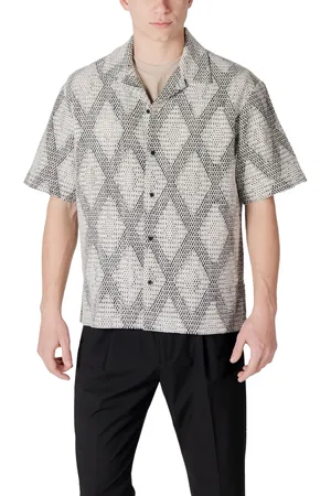 Antony Morato Camisa manga corta RELAXED FIT WITH LOGOED METAL BADGE MMSS00186-FA140280 para hombre
