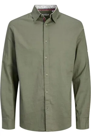 JACK & JONES Camisa manga larga 12270088-Agave Green para hombre