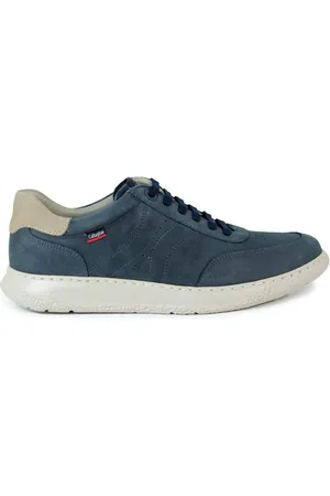 CallagHan Zapatos de trabajo ZAPATO DE PIEL CON CORDONES SAND USED 61802 AZUL para hombre