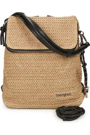 Desigual Mochila HALF LOGO RAFFIA HAMPTON para mujer