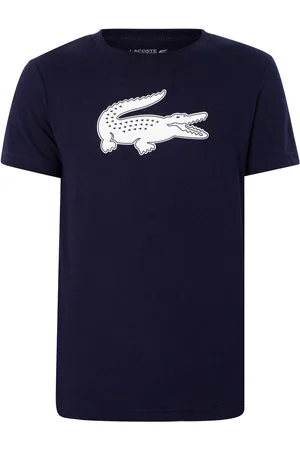 Lacoste Camiseta Camiseta deportiva con estampado 3D de cocodrilo para hombre