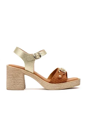 Cbp - Conbuenpie Sandalias CBP | Sandalias de tacón alto platino | Mujer para mujer
