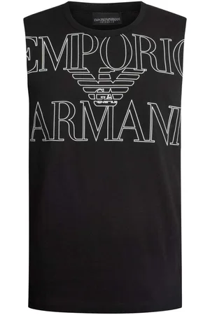 Emporio Armani Pijama Chaleco gráfico con logo grande Lounge para hombre