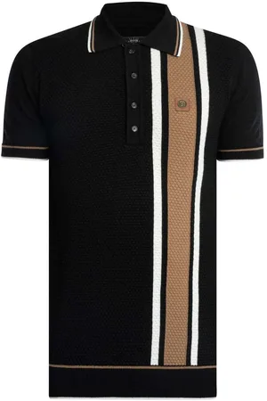TROJAN Polo Polo de galga fina con rayas texturizadas para hombre