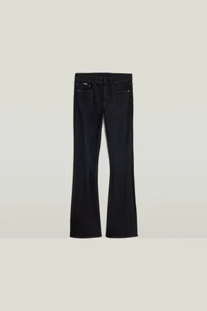 G-Star Jeans D21290-A634D G730 - 3301 FLARE-WORN IN BLACK VORTEX para mujer