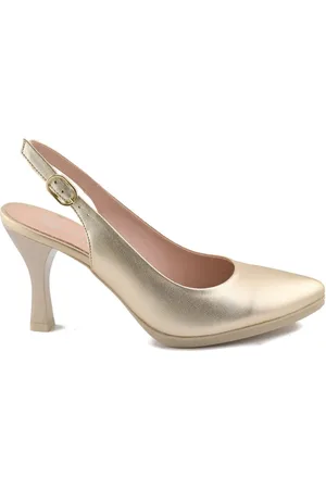 Desiree Zapatos de tacón | Zapatos destalonados piel platino | Mujer para mujer
