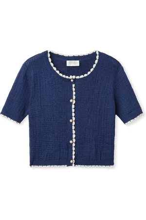 Compañía fantástica Abrigo COMPAÑIA FANTÁSTICA Cardigan 10302 - Navy Blue para mujer