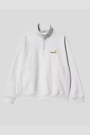 Carhartt Jersey SUDADERA HALF ZIP AMERICAN SCRIPT ASH HEATHER para hombre