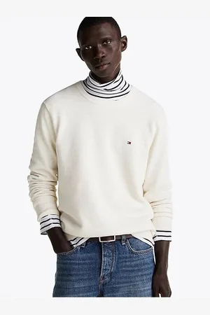 Tommy Hilfiger Jersey MW0MW36347 STRUCTURE CREW-Z00 IVORY PETAL para hombre