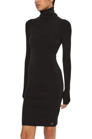Calvin Klein Vestido largo WOVEN LABEL TIGHT SW J20J224150 para mujer