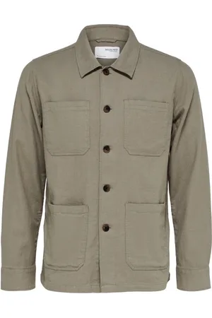 SELECTED Camisa manga larga Brody Linen Shirt - Vetiver para hombre