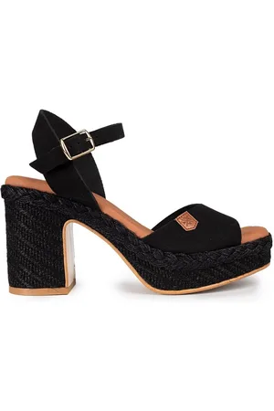 POPA Sandalias SANDALIA SERRAJE DE TACÓN MARSELLA BLACK para mujer