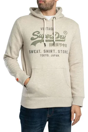 Superdry Jersey Sudadera con capucha holgada con logotipo vintage para hombre