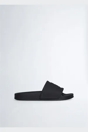 Liu Jo Sandalias Chanclas negras con logotipo grande para mujer