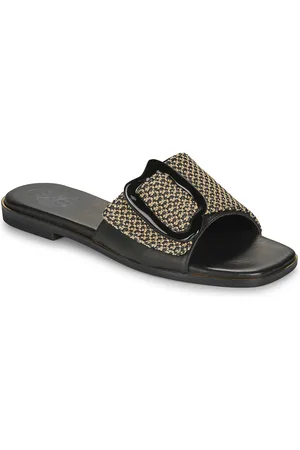 Exe Sandalias 556-ORO-RAFFIA-BLACK para mujer