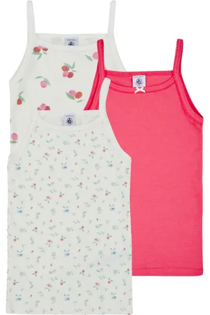 Petit Bateau Camiseta tirantes 3 CHEMISES BRETELLES para niña