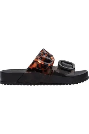 Melissa Sandalias Cozy Slide - Black/Clear Tortoise para mujer