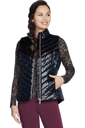 Skechers Abrigo de plumas GO Shield Shine Vest para mujer