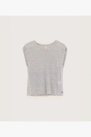Bellerose Camiseta Vlyn Tshirt Stripes Blue para mujer