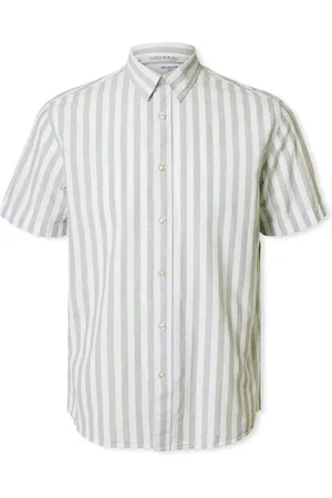 SELECTED Camisa manga larga Noos Reg-Sun Shirt - Iceberg Green/Stripes para hombre