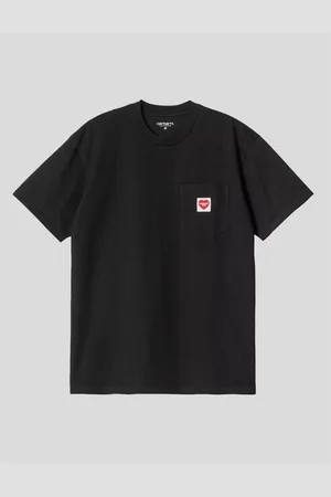 Carhartt Camiseta CAMISETA POCKET HEART TEE BLACK-RED para hombre