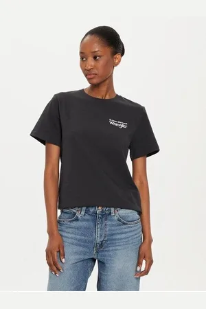 Wrangler Tops y Camisetas 112356429-FADED BLACK para mujer