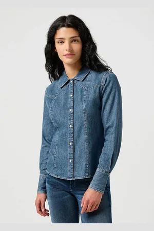 Wrangler Camisa 112356476-FADED BLUE para mujer