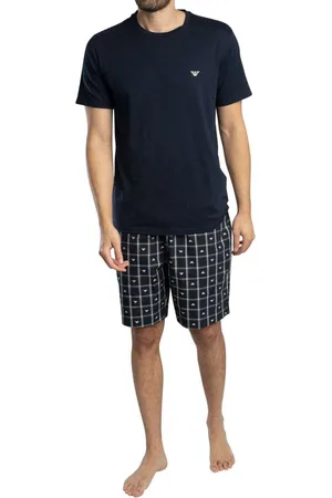 Emporio Armani Pijama Conjunto de pijama a cuadros para hombre