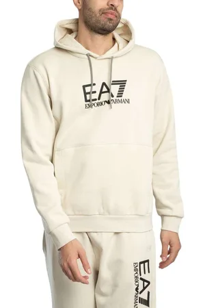 EA7 Jersey Sudadera con capucha y gráfico de logotipo moderno para hombre