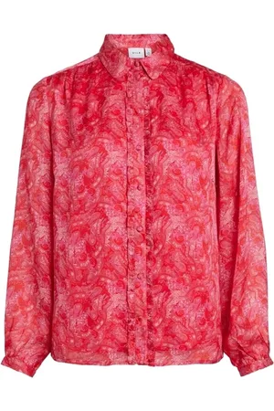 VILA Blusa Shirt Layla Vie L/S - Pink Yarrow para mujer