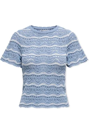 ONLY Jersey Anna Sofia Life Knit - Forever Blue/Cloud Dancer para mujer