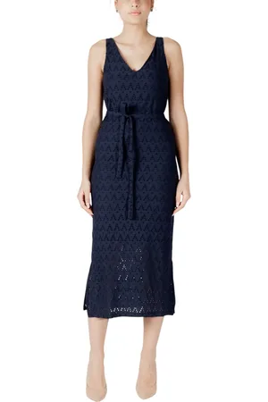 VILA Vestido Viamalina V-Neck S/L Midi/Pb 14104109 para mujer