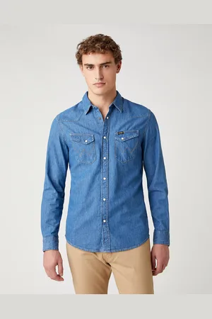 Wrangler Camisa manga larga Chemise Western Stone para hombre
