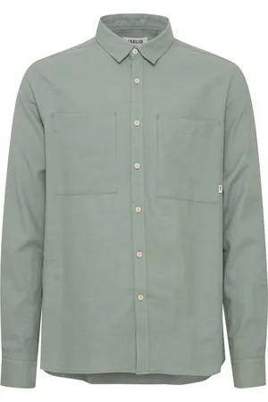 Solid Camisa manga larga Chemise Fennec para hombre