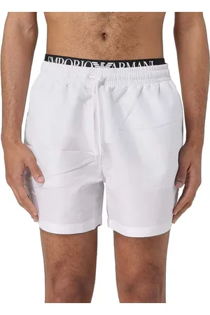 Emporio Armani Bañador Beach Double Waistband Swim Shorts White para hombre