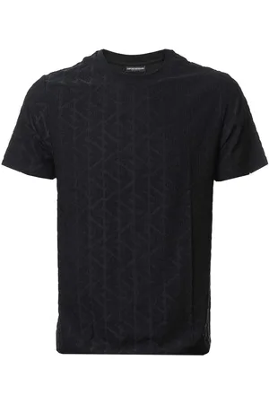 Emporio Armani Tops y Camisetas Beach Woven All Over Eagle T-Shirt Black para hombre