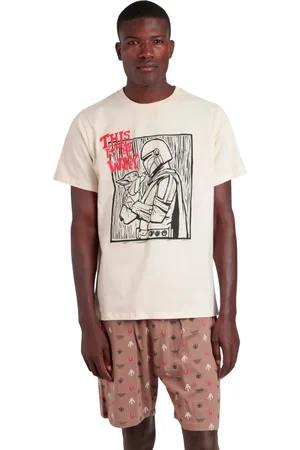 Admas Pijama Pantalones cortos de pijama camiseta Mandalorian Star Wars para hombre