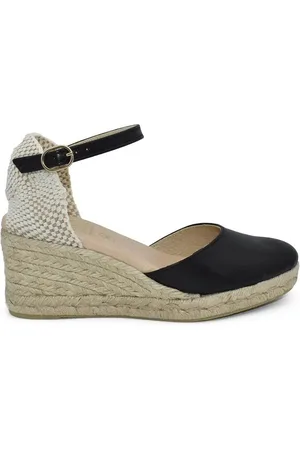Chamby Alpargatas |Alpargatas yute y piel negra | Mujer para mujer
