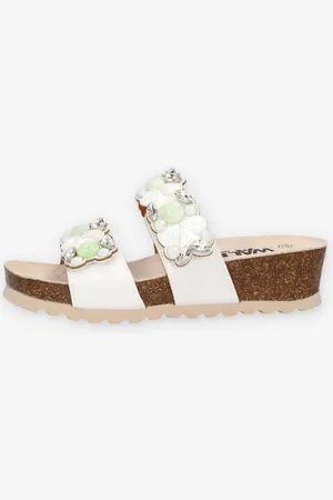Melluso Sandalias 018147-SUEDE-BIANCO para mujer