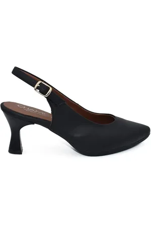 Chamby Zapatos de tacón | Zapatos Salones destalonados negros piel | Mujer para mujer