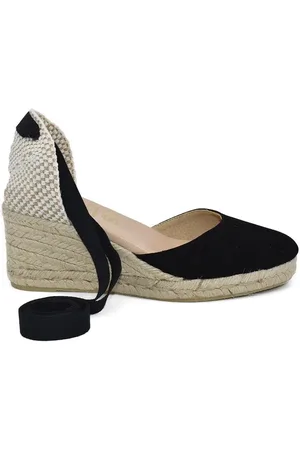 Chamby Alpargatas |Alpargatas de yute y piel negra | Mujer para mujer