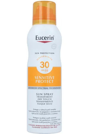 Eucerin Protección solar Transparent Sun Spray Dry Touch Sensitive Protect SPF 3 para mujer