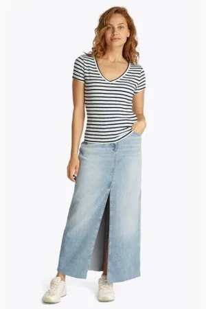 Tommy Hilfiger Camiseta CAMISETA SLIM RIB MUJER para mujer