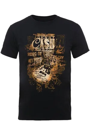 Johnny Cash Camiseta manga larga Guitar Song Titles para mujer