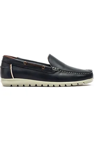 Route 83 Mocasines | Mocasines de piel azul| Hombre para hombre