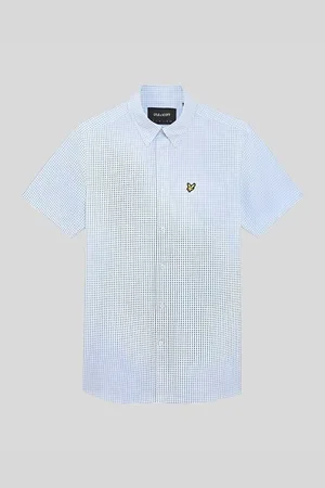Lyle &amp; scott Camisa manga larga SW2213V SHORT SLEEVE SHIRT-W490 LIGHT BLUE/WHITE para hombre